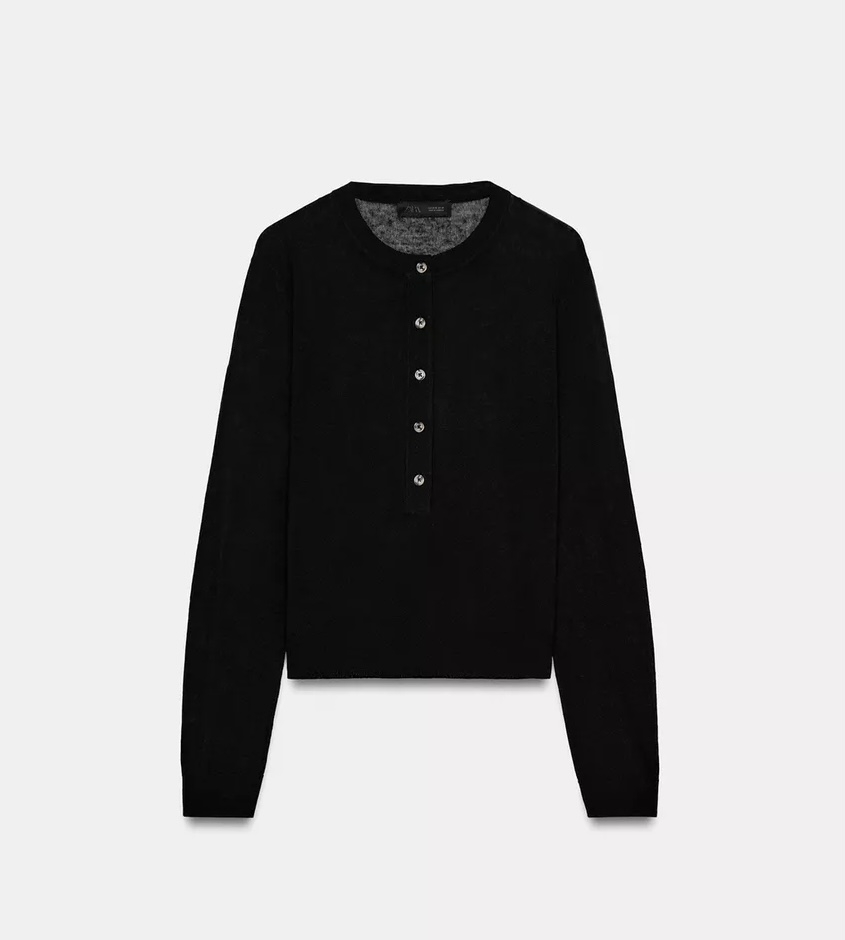  پلیور بافتنی با یقه گرد و آستین‌ بلند برند ZARA ORIGINAL اورجینال NEW 2026 