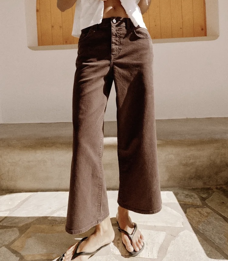 شلوار جین Wide-Leg Cropped (پاچه گشاد و ساق کوتاه) برند ZARA ORIGINAL زارا اورجینال NEW 2026 انگلستان
