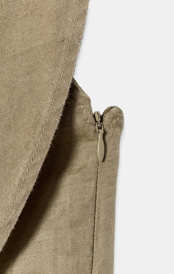 تاپ کتان طرحدار با پشت باز و برش نامتقارن برند ZARA ORIGINAL زارا اورجینال NEW 2026 انگلستان