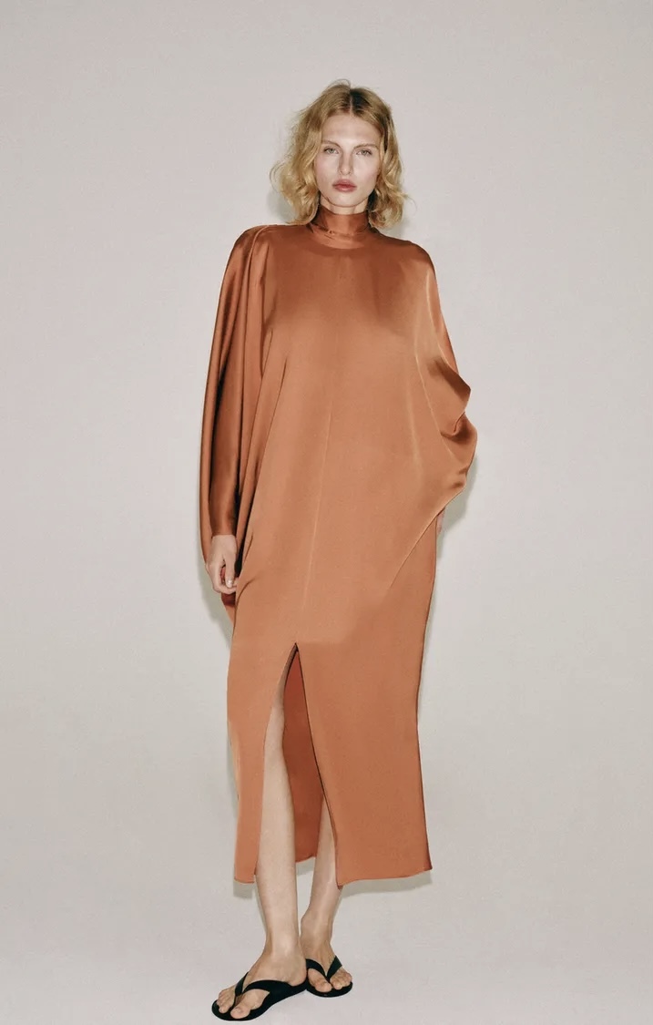 تونیک زنانه ویسکوز با طراحی مینیمال و بند قابل تنظیم برند ZARA ORIGINAL زارا اورجینال NEW 2026 انگلستان