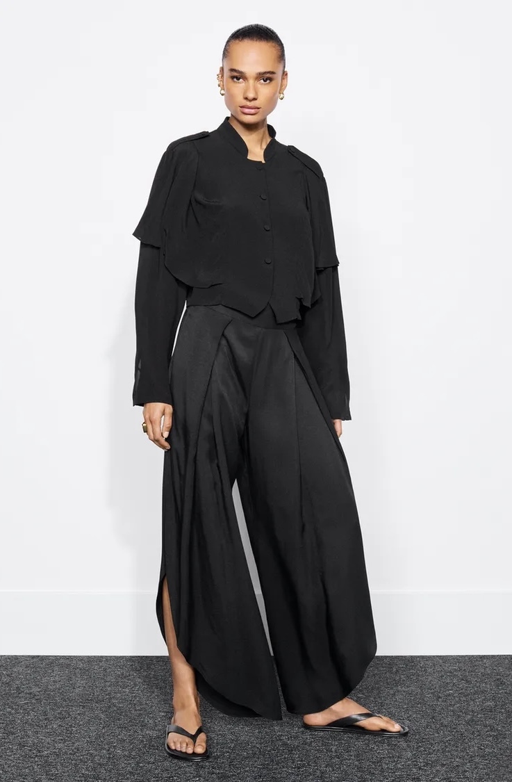 شلوار با فاق متوسط از جنس ویسکوز برند ZARA ORIGINAL اورجینال NEW 2026 انگلستان