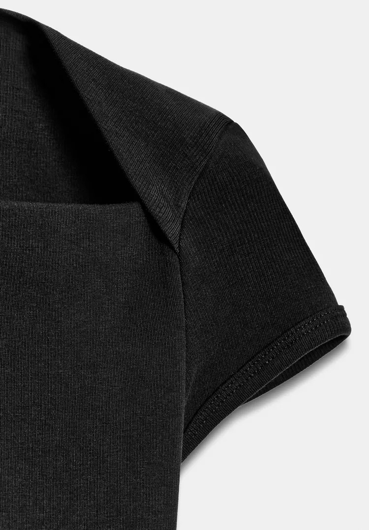 تاپ/تیشرت اسلیمفیت با یقه مربعی برند ZARA ORIGINAL اورجینال NEW 2026