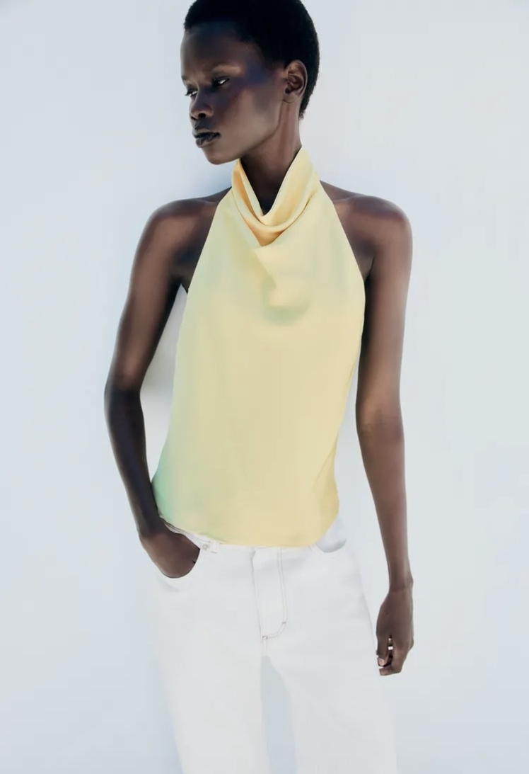 تاپ مدل Halter با نمای پشت باز برند ZARA ORIGINAL زارا اورجینال NEW 2026 انگلستان