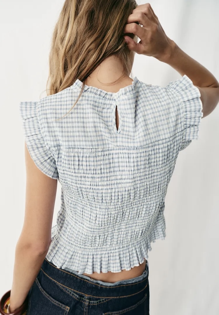  تاپ یقه گرد با جزئیات پشت برند ZARA ORIGINAL اورجینال NEW 2026 