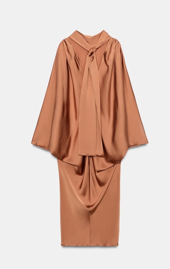 تونیک زنانه ویسکوز با طراحی مینیمال و بند قابل تنظیم برند ZARA ORIGINAL زارا اورجینال NEW 2026 انگلستان
