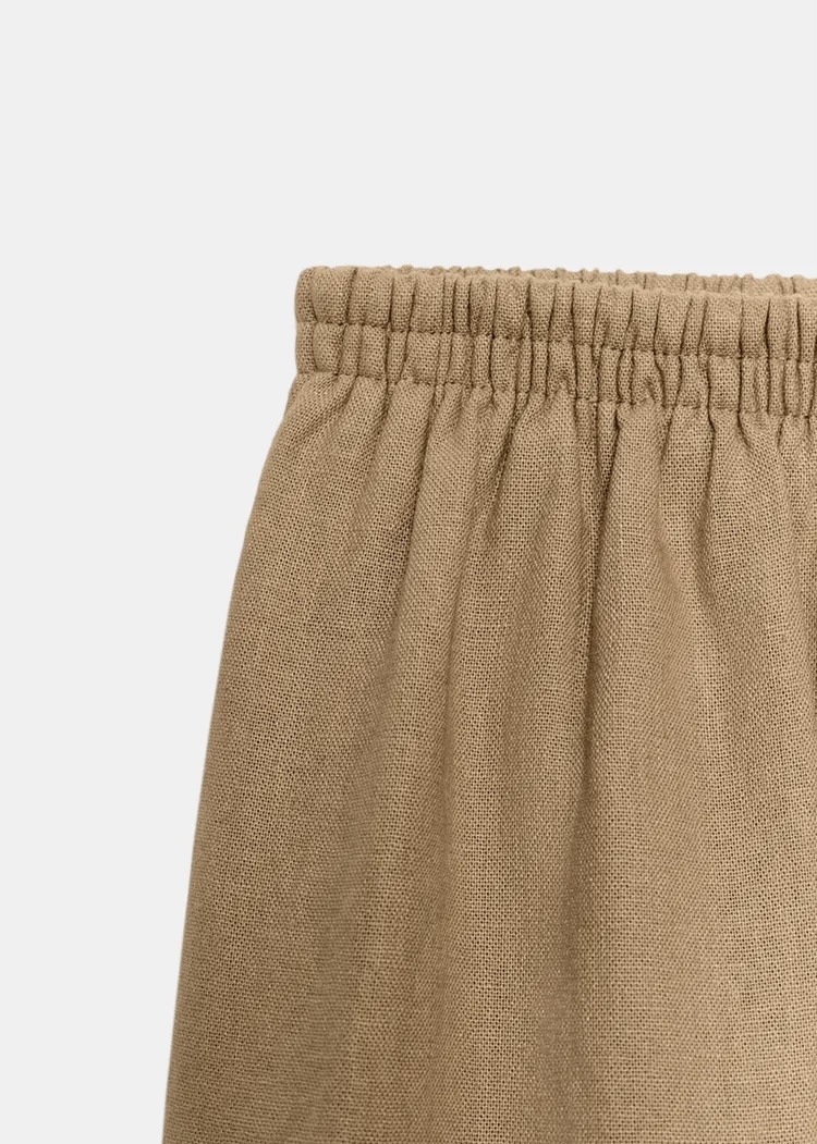  شلوار کتان-لینن مدل راحتی (Relaxed Fit) با مچ کشی برند ZARA ORIGINAL اورجینال NEW 2026 