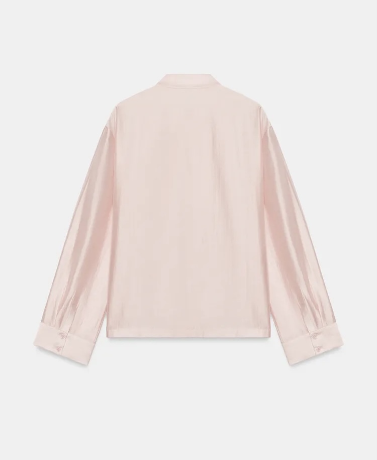  پیراهن برند ZARA ORIGINAL از نخ ترکیبی لیوسل. یقه گرد و آستین بلند با لبه‌های مچ‌دار اورجینال 