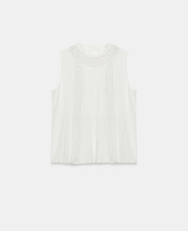  پیراهن از جنس نخ ترکیبی پنبه. دارای یقه گرد و طرح بدون آستین برند ZARA ORIGINAL اورجینال NEW 2026 