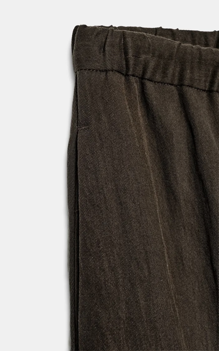  شلوار ساخته شده از نخ ترکیبی لیوسل برند ZARA ORIGINAL اورجینال NEW 2026 