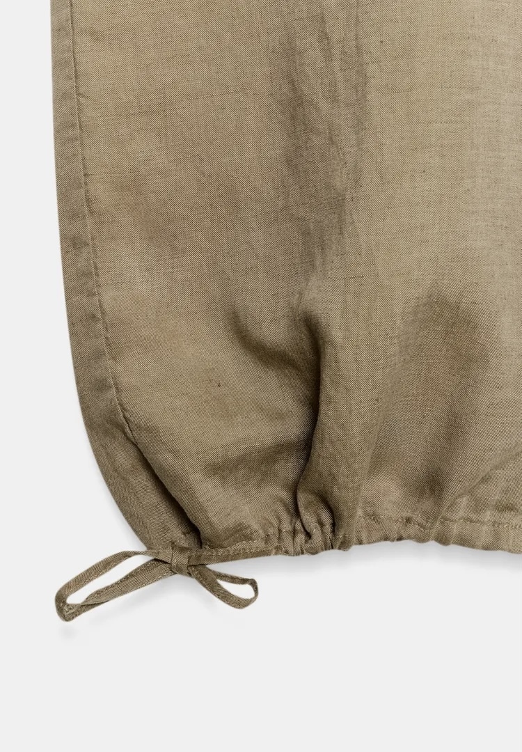  شلوار لینن واید-لگ با قابلیت تنظیم ارتفاع پا برند ZARA ORIGINAL زارا اورجینال NEW 2026 انگلستان 