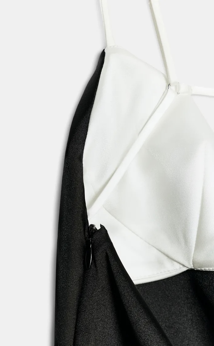  لباس مجلسی ساتن با طراحی Halter و یقه هفت عمیق برند ZARA ORIGINAL اورجینال NEW 2026 