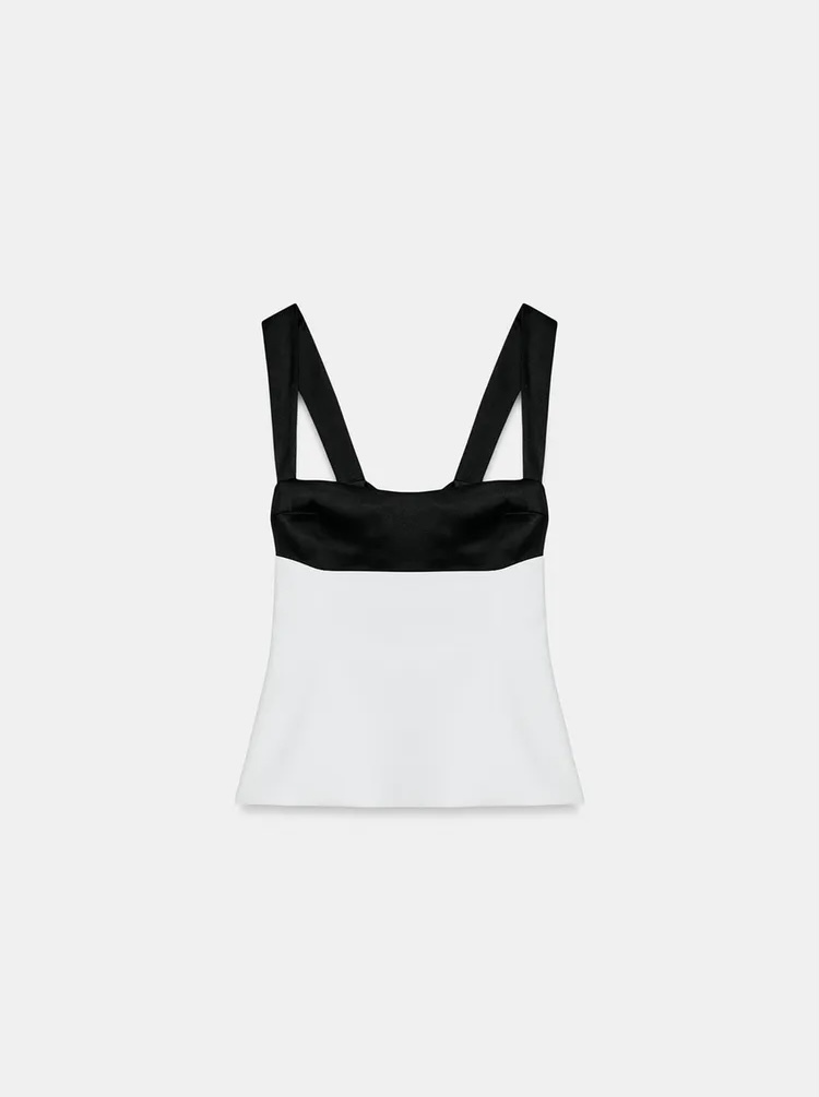  تاپ طراحی‌شده با یقه مربعی و ساختار پشت باز برند ZARA ORIGINAL اورجینال NEW 2026 