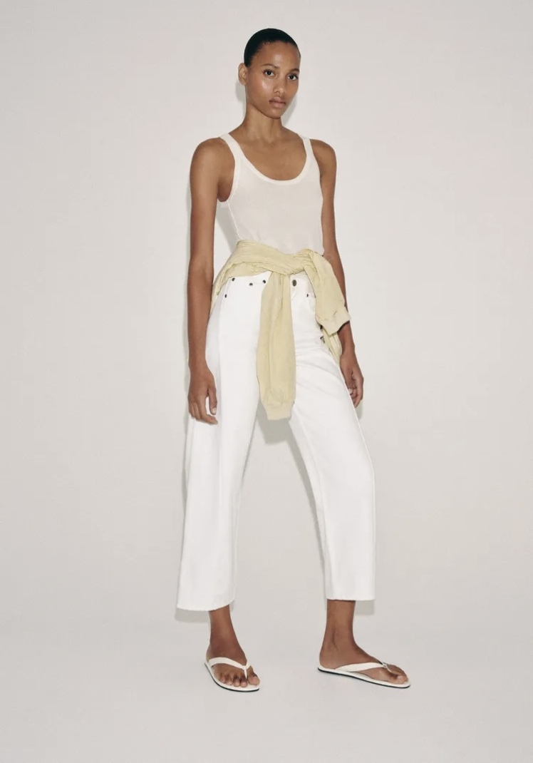 شلوار جین کمر متوسط ​​با حلقه کمربند. پنج جیب برند ZARA ORIGINAL اورجینال NEW 2026