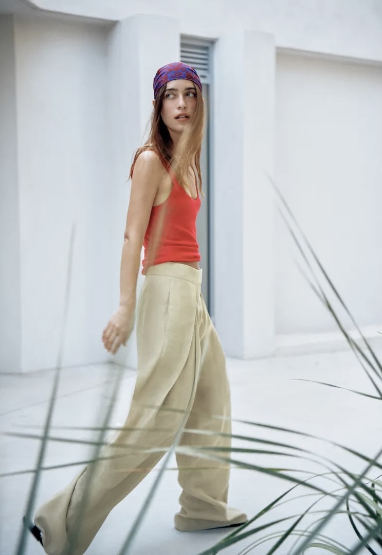  شلوار دمپا گشاد از نخ لیوسل - طراحی مدرن با ساسون جلو برند ZARA ORIGINAL اورجینال NEW 2026 