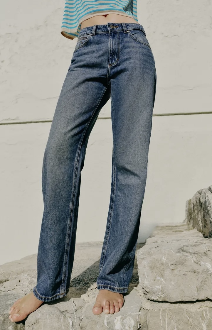 شلوار جین کمر بلند مدل Straight Fit برند ZARA ORIGINAL زارا اورجینال NEW 2026 انگلستان
