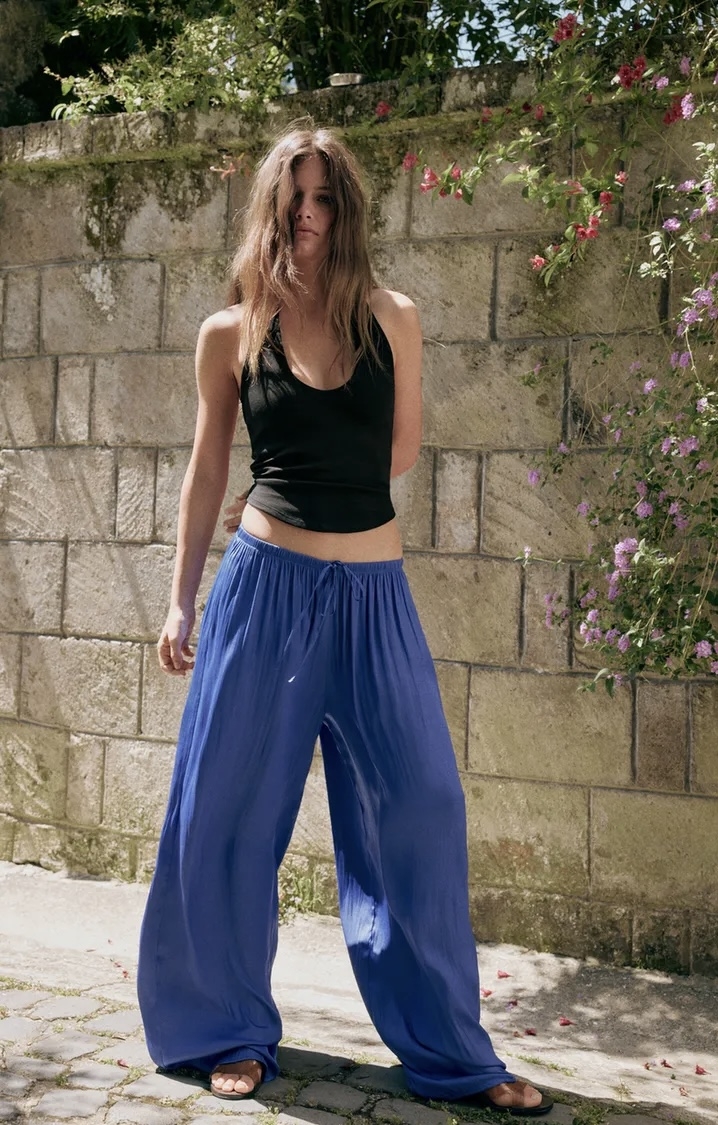 شلوار فیت آزاد (Oversized) با کمر قابل تنظیم برند ZARA ORIGINAL اورجینال NEW 2026