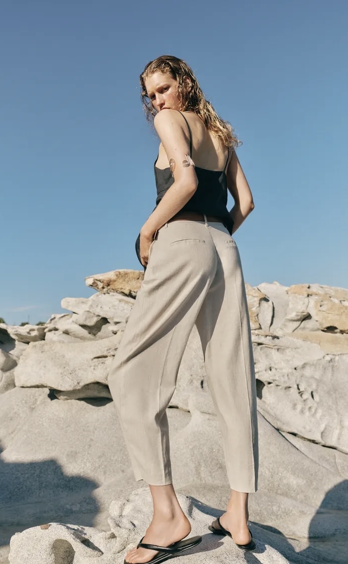  شلوارک ترکیبی کتان شیک و کاربردی برند ZARA ORIGINAL اورجینال NEW 2026 