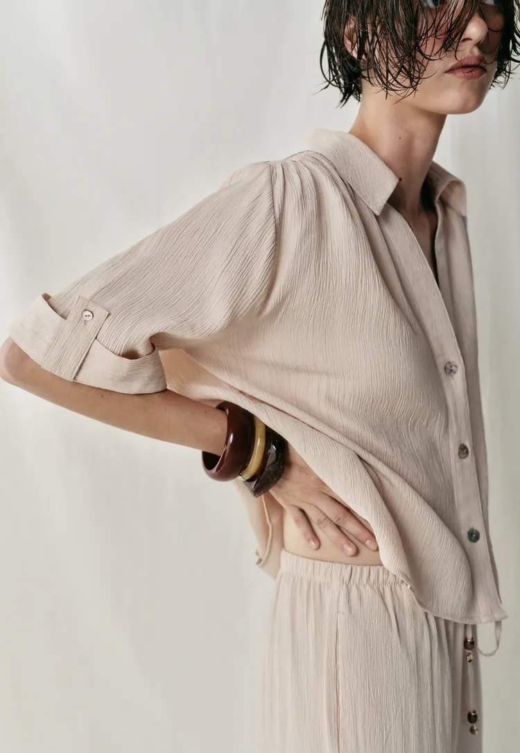  پیراهن یقه V کژوال با آستین کوتاه برند ZARA ORIGINAL زارا اورجینال NEW 2026 انگلستان 