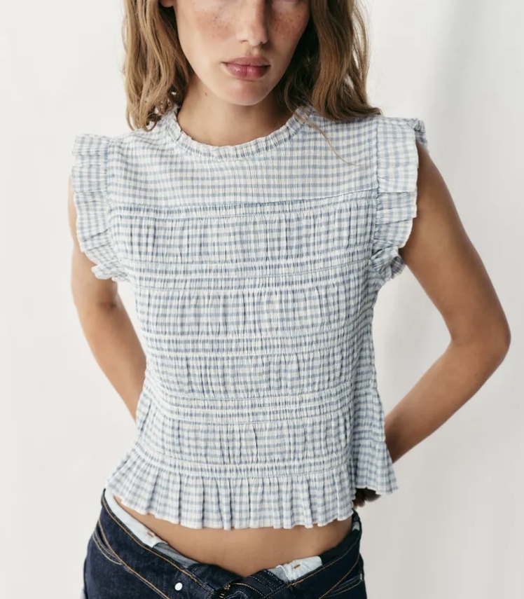 تاپ یقه گرد با جزئیات پشت برند ZARA ORIGINAL اورجینال NEW 2026