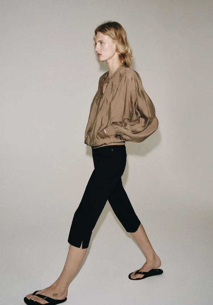  پیراهن ویسکوز با طراحی مینیمال و دکمه مخفی برند ZARA ORIGINAL زارا اورجینال NEW 2026 انگلستان 