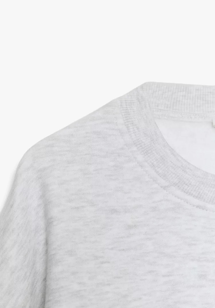 سویشرت نخی یقه گرد با جزئیات چین‌دار برند ZARA ORIGINAL اورجینال NEW 2026 