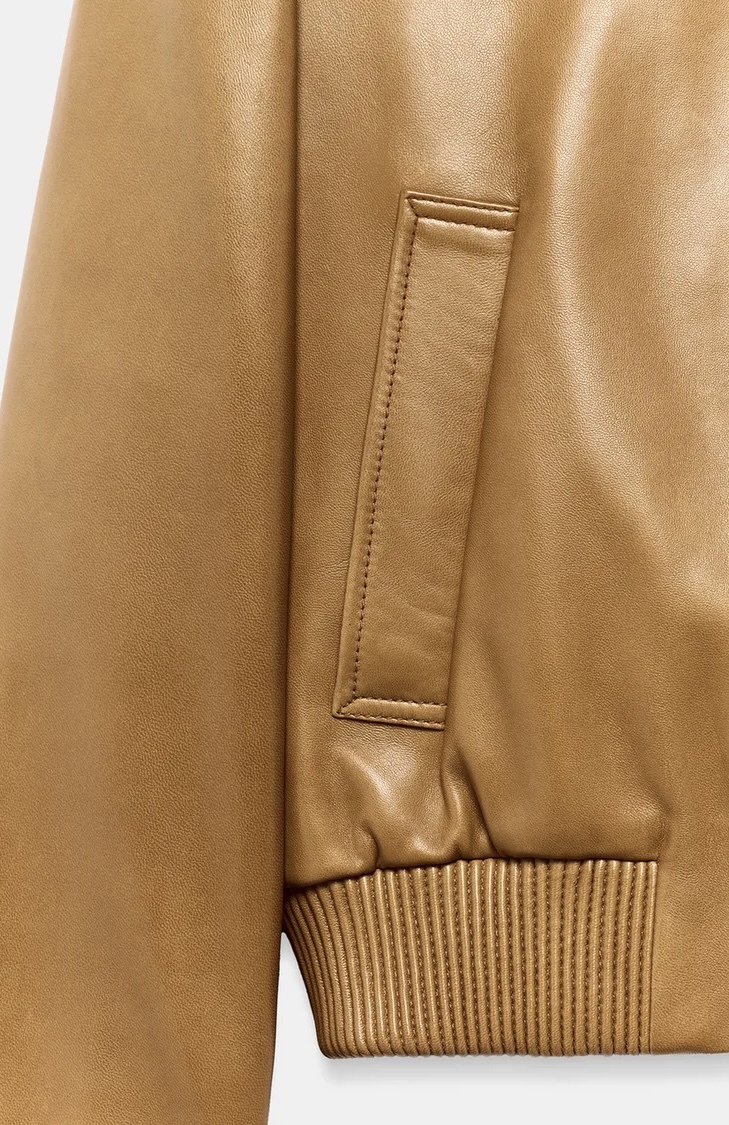  کاپشن بامبر چرم طبیعی زنانه برند ZARA ORIGINAL زارا اورجینال NEW 2026 انگلستان 