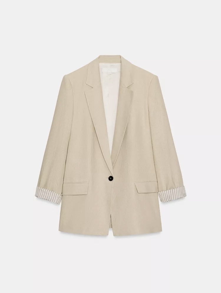  کت تک از جنس ترکیب کتان برند ZARA ORIGINAL اورجینال NEW 2026 