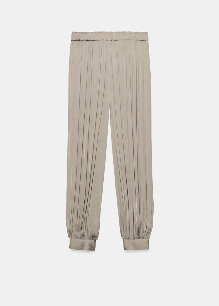  شلوار برند ZARA ORIGINAL زنانه با کمر کشی قابل تنظیم و بند دار Zara اورجینال 