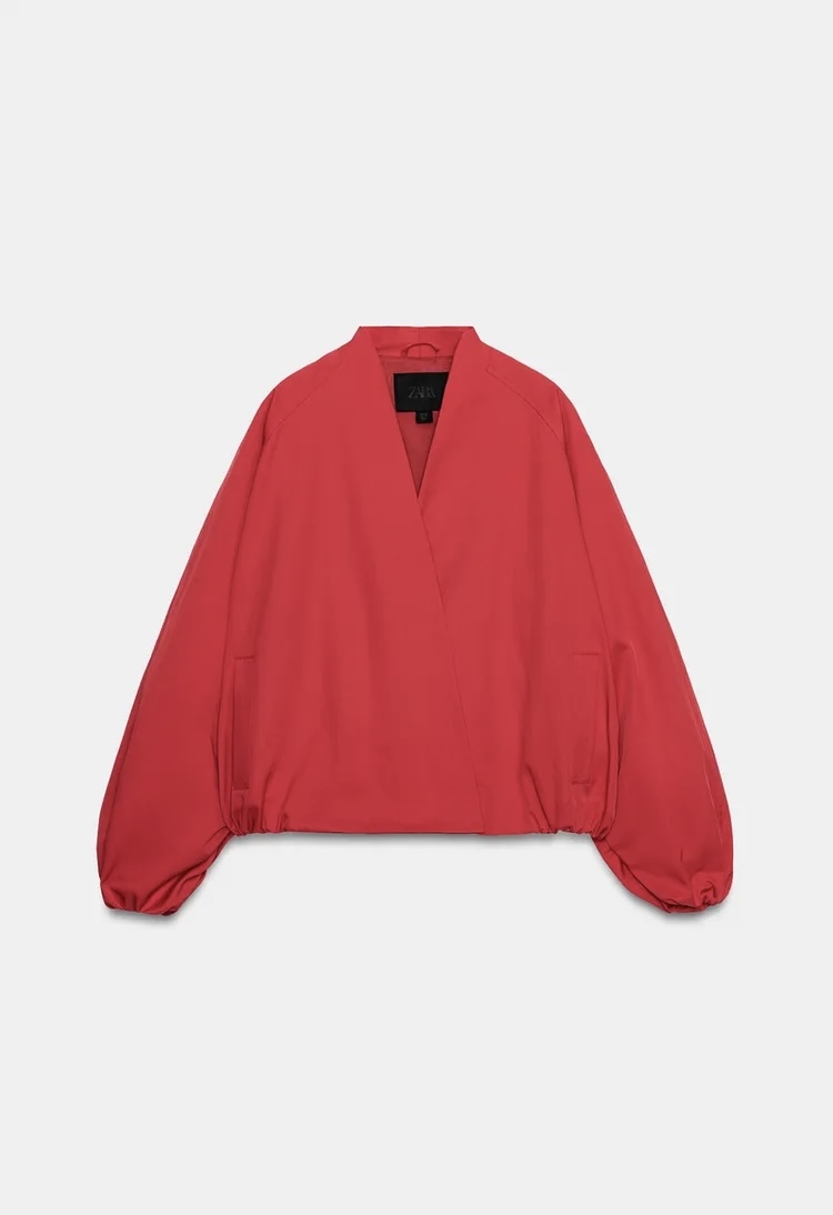  کاپشن بامبر یقه هفت آستین پفی برند ZARA ORIGINAL زارا اورجینال NEW 2026 انگلستان 