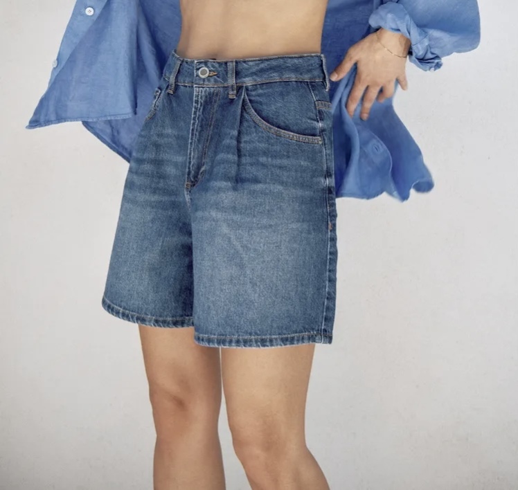 شلوارک جین فاق بلند با حلقه کمربند برند ZARA ORIGINAL اورجینال NEW 2026