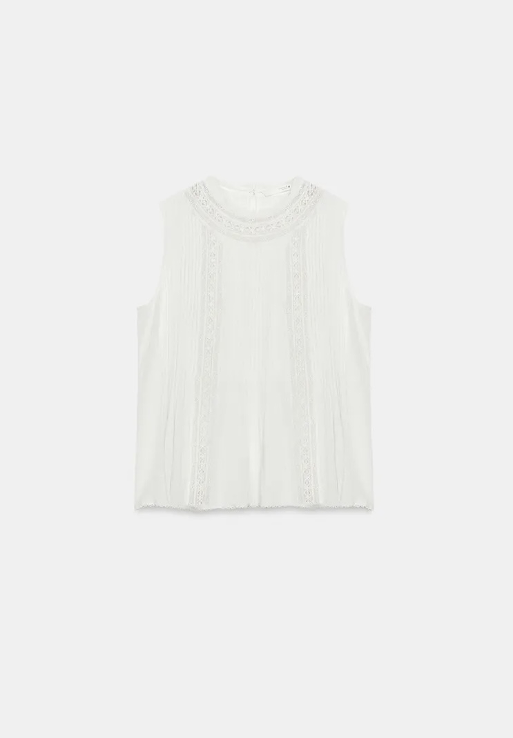  پیراهن از جنس نخ ترکیبی پنبه. دارای یقه گرد و طرح بدون آستین برند ZARA ORIGINAL اورجینال NEW 2026 