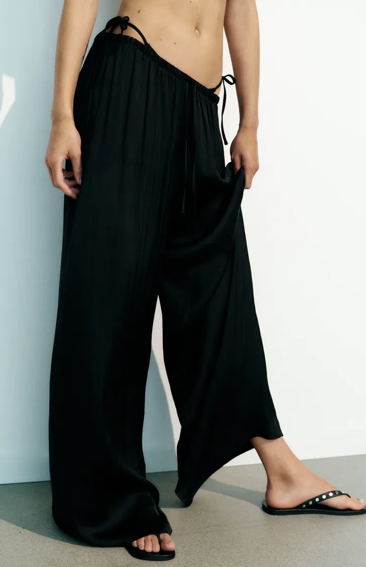 شلوار فیت آزاد (Oversized) با کمر قابل تنظیم برند ZARA ORIGINAL اورجینال NEW 2026