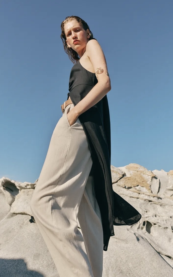  شلوارک ترکیبی کتان شیک و کاربردی برند ZARA ORIGINAL اورجینال NEW 2026 