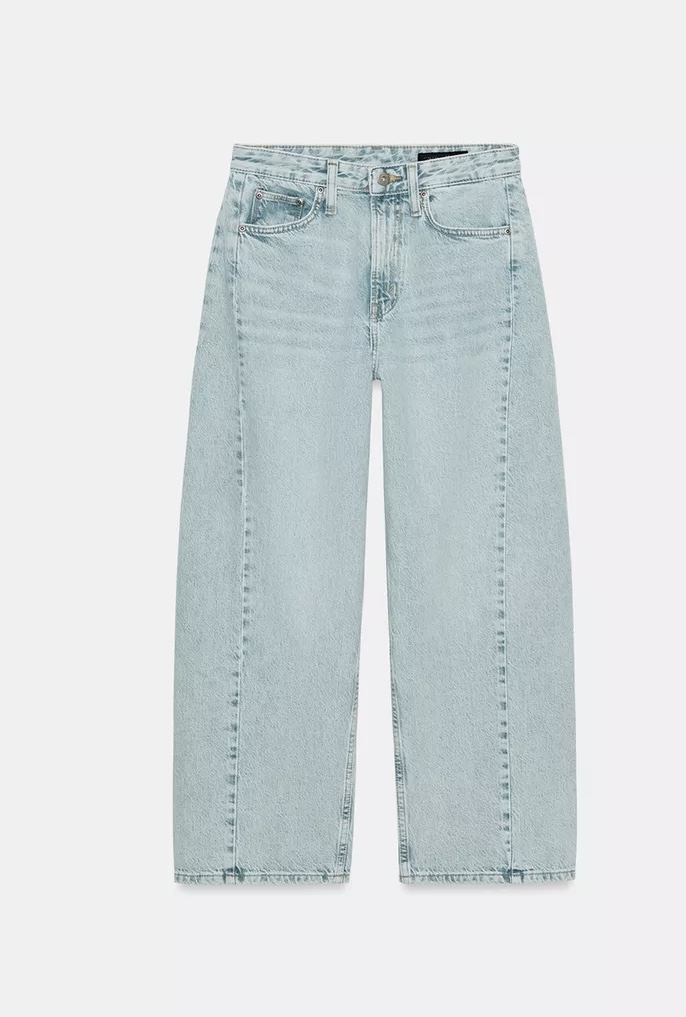  شلوار جین کمر متوسط ​​با حلقه کمربند. پنج جیب برند ZARA ORIGINAL اورجینال NEW 2026 