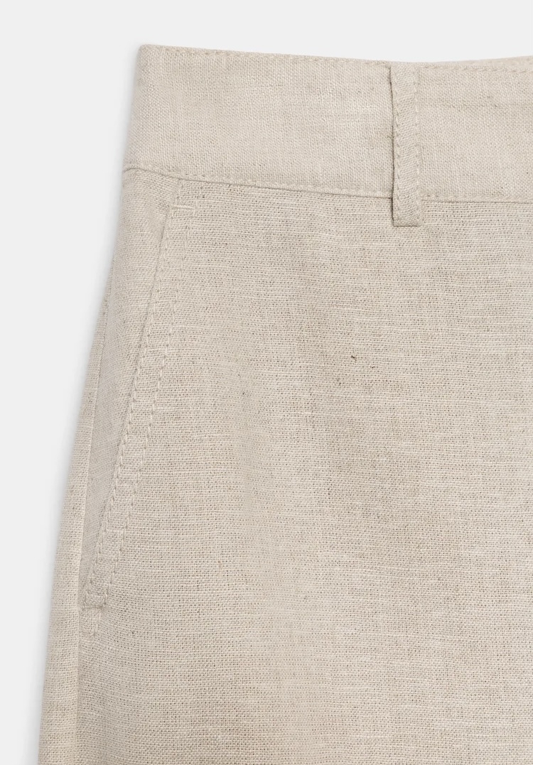  شلوار لینن با برش کمر متوسط برند ZARA ORIGINAL زارا اورجینال NEW 2026 انگلستان 