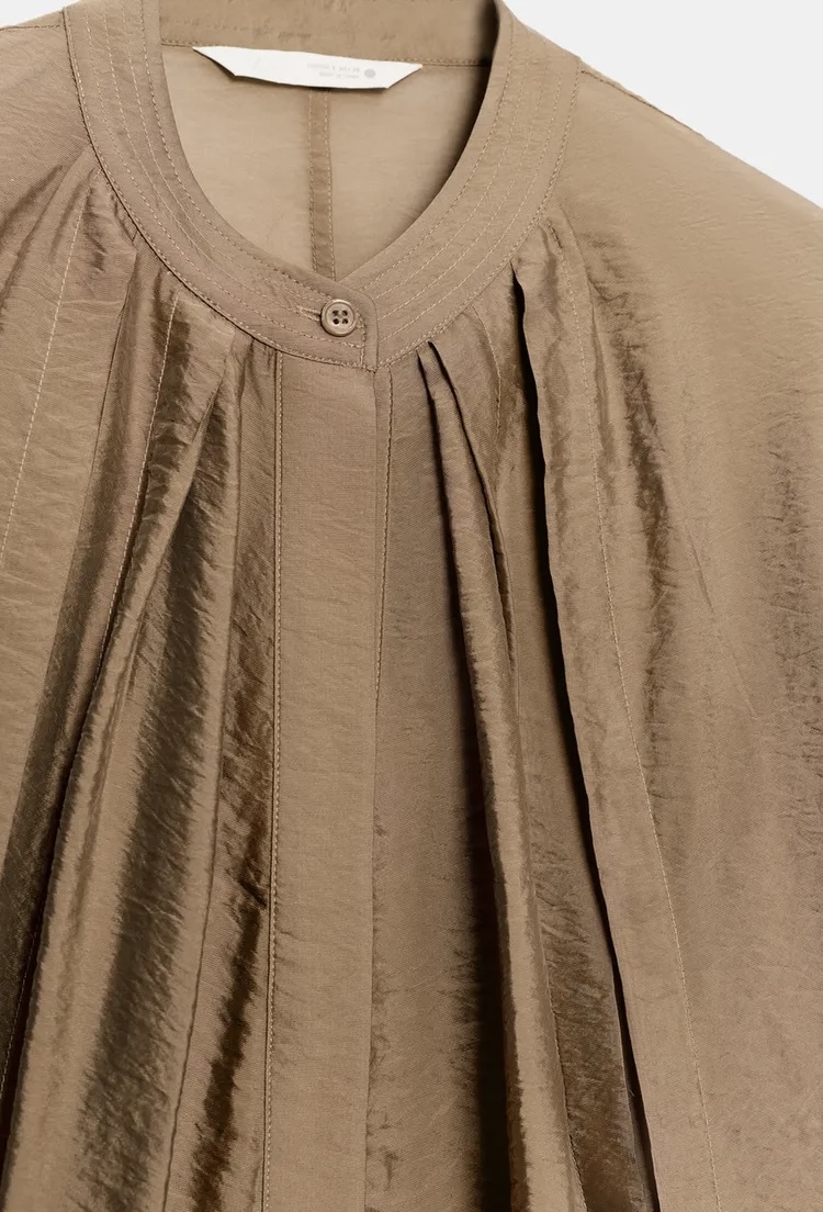  پیراهن ویسکوز با طراحی مینیمال و دکمه مخفی برند ZARA ORIGINAL زارا اورجینال NEW 2026 انگلستان 