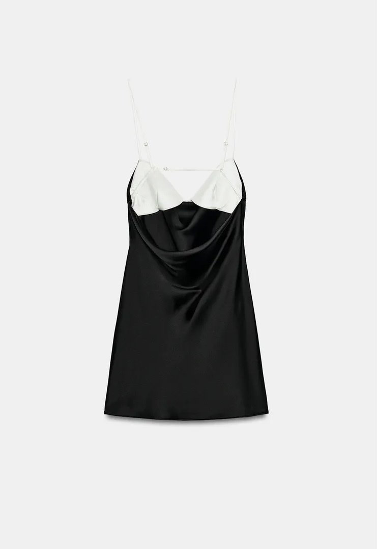  لباس مجلسی ساتن با طراحی Halter و یقه هفت عمیق برند ZARA ORIGINAL اورجینال NEW 2026 