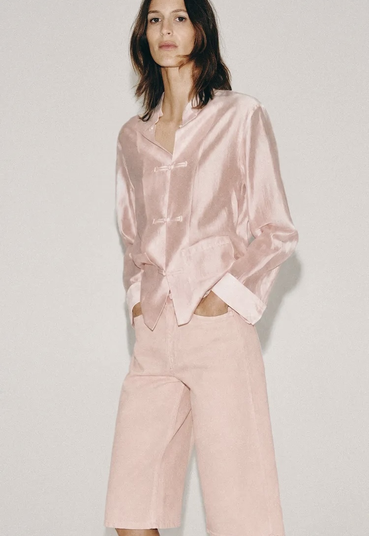  شلوارک برمودا جین گلبه ای برند ZARA ORIGINAL اورجینال NEW 2026 