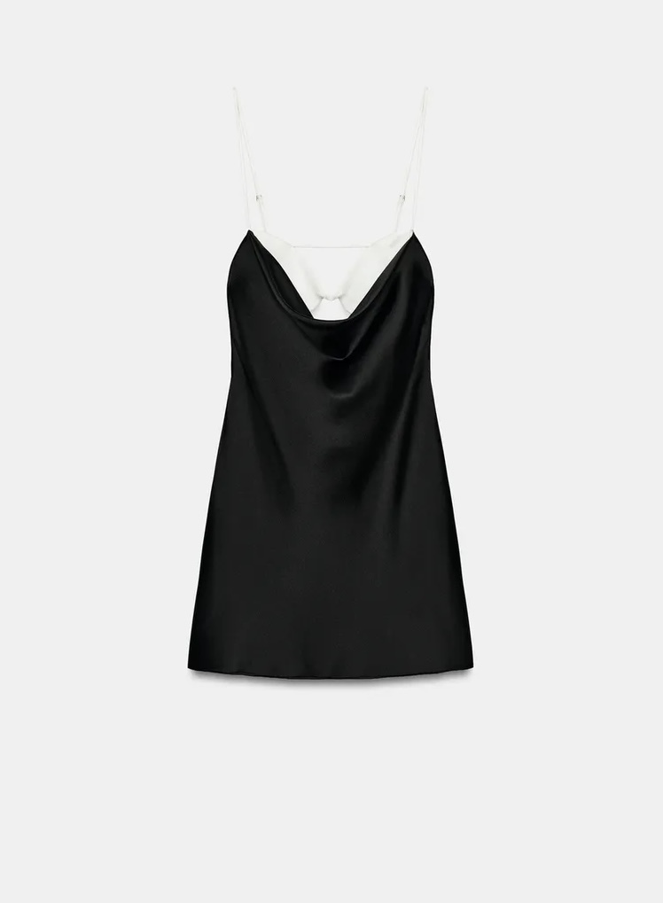  لباس مجلسی ساتن با طراحی Halter و یقه هفت عمیق برند ZARA ORIGINAL اورجینال NEW 2026 