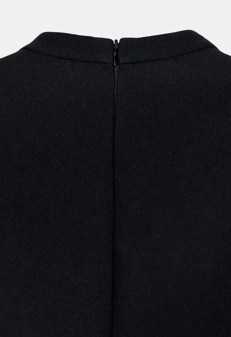 درِس پفی با یقه ترکیبی و چاک جلو برند ZARA ORIGINAL اورجینال NEW 2026