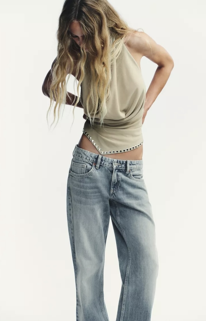 شلوار جین فاق کوتاه با دمپای گشاد و تمام قد برند ZARA ORIGINAL اورجینال NEW 2026
