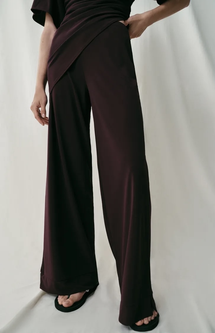  شلوار پارچه لخت و آزاد با کمر کشی برند ZARA ORIGINAL زارا اورجینال NEW 2026 انگلستان 