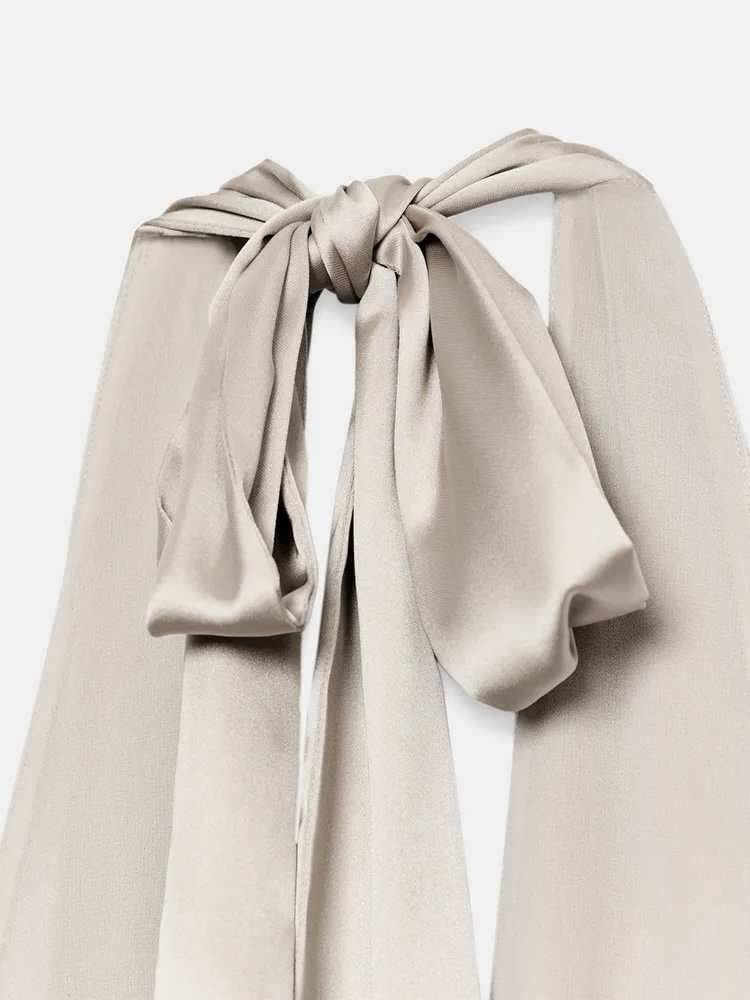 پیراهن شب ساتن با یقه هفت عمیق برند ZARA ORIGINAL اورجینال NEW 2026