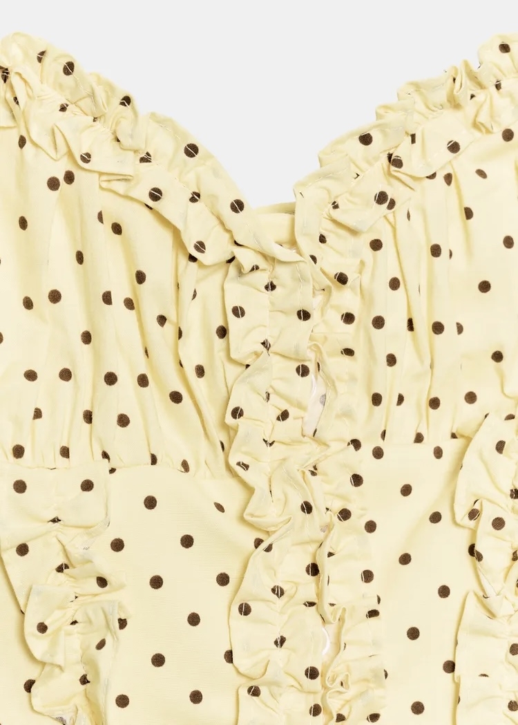  تاپ زنانه یقه قلبی چین‌دار 